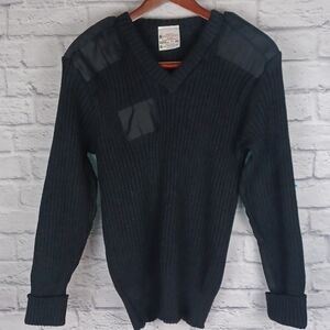 Brigade Quartermasters Wooly Pully Commando Black Wool Sweater Size 44 England
